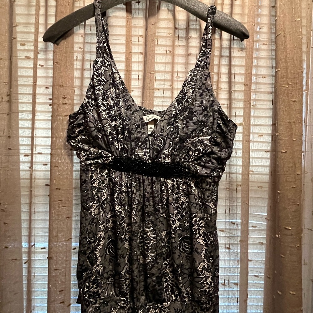 Speechless Black and White Floral Tank Top